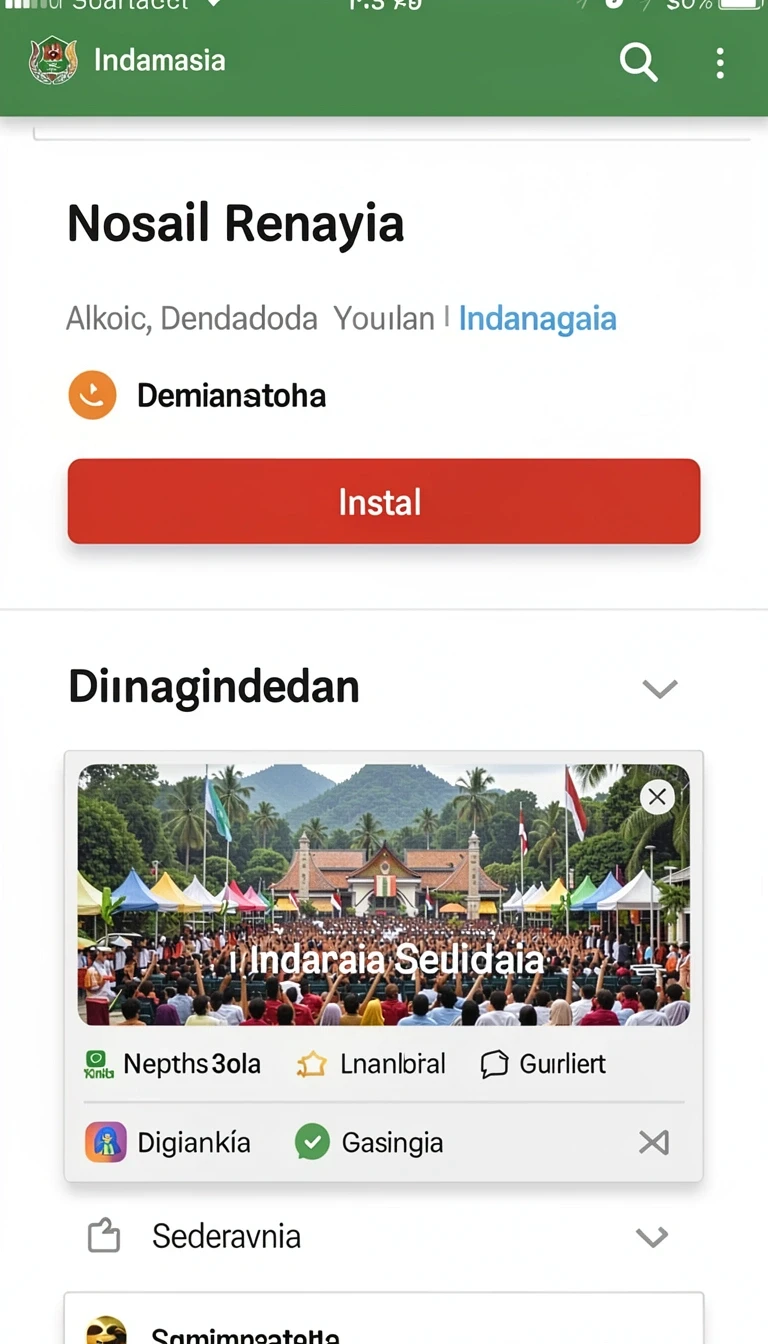 Cuplikan layar menu unduhan yunitoto untuk perangkat Android